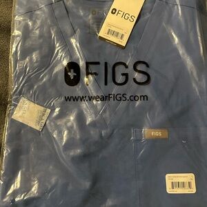 Figs Catarina Scrub Top, Large, Ceil Blue